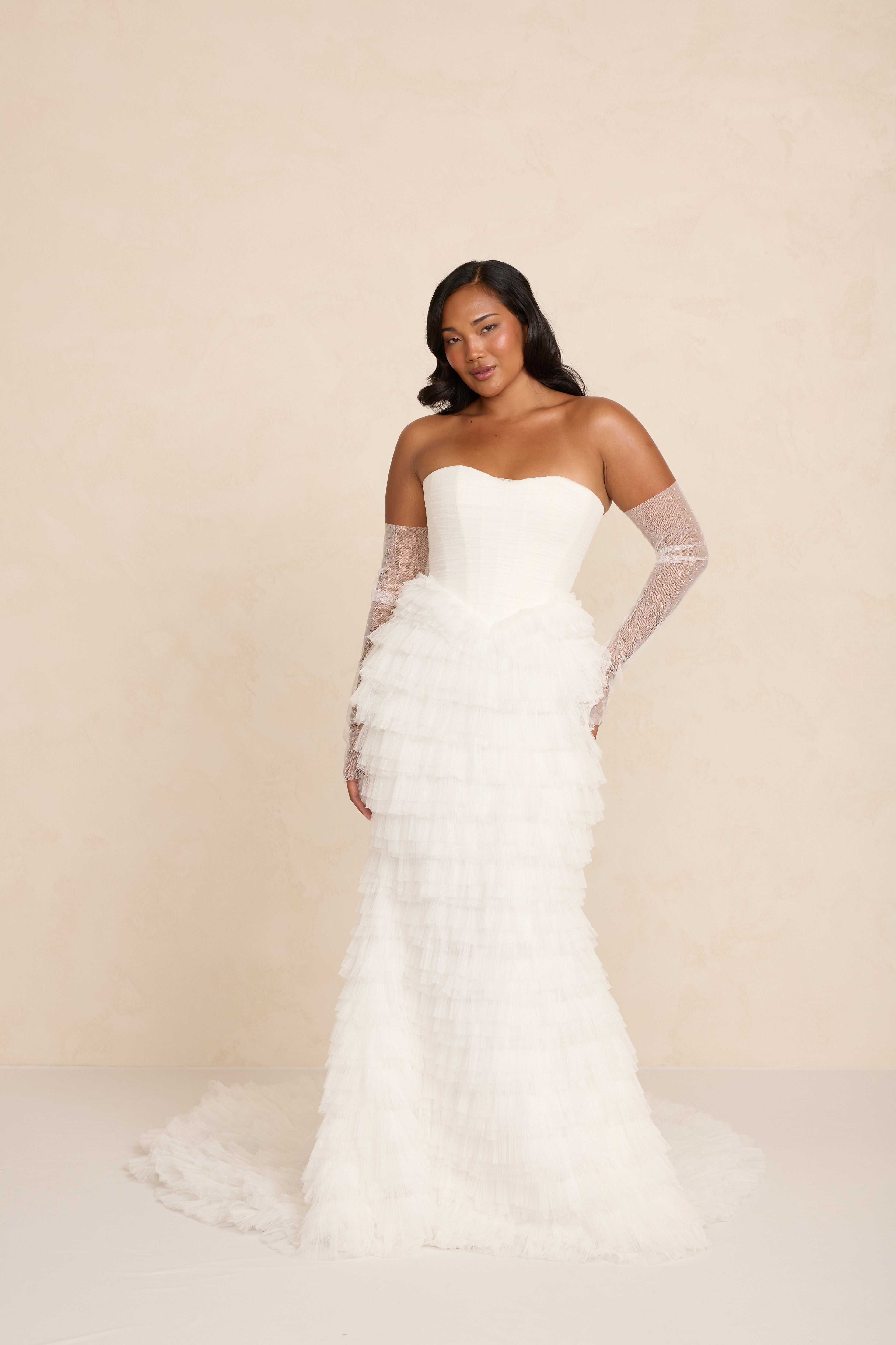 Wedding Dress With Corset Strapless Bodice Design 